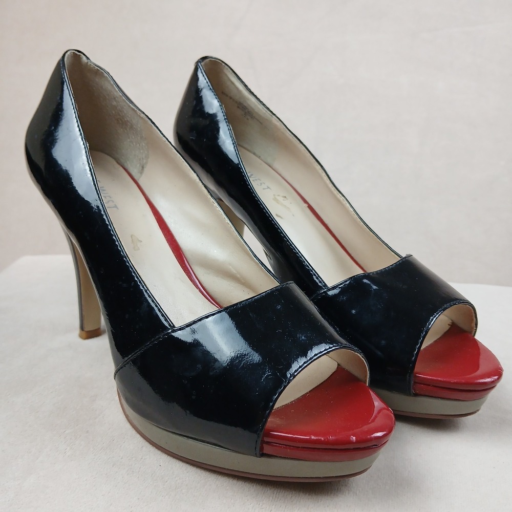 Nine West 6.5 Womens Shoes 2‎ Tone Patent Leather